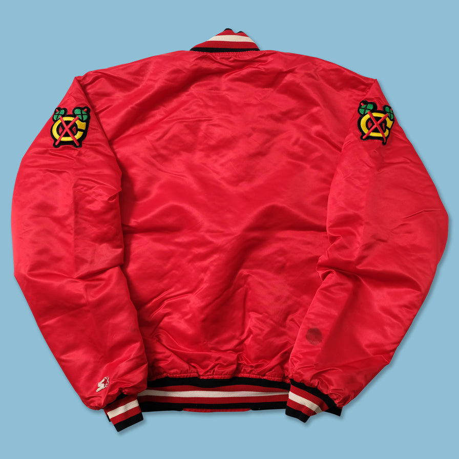 Vintage Starter Chicago Blackhawks Satin Bomber Jacket XLarge - Double Double Vintage