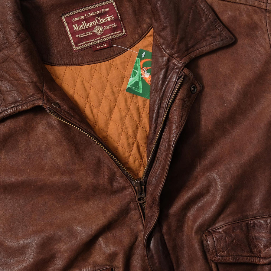 Vintage Marlboro Leather Jacket Medium 