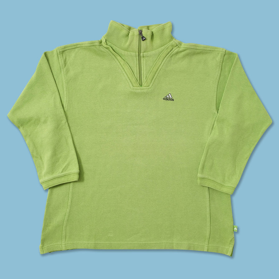 Women's Vintage adidas Q-Zip Sweater Medium 