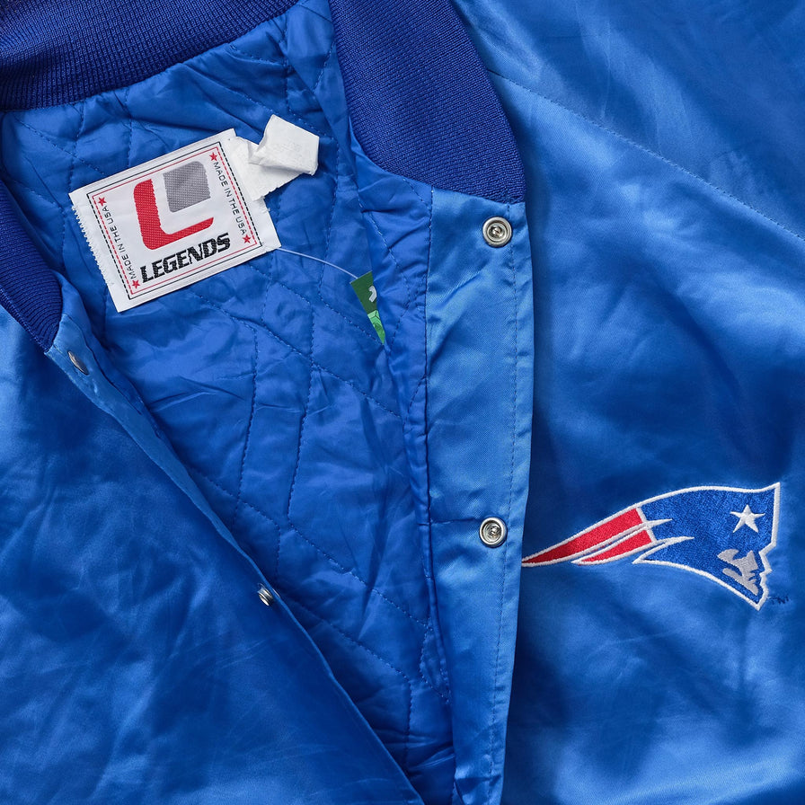Vintage New England Patriots Satin Bomber Jacket Medium 