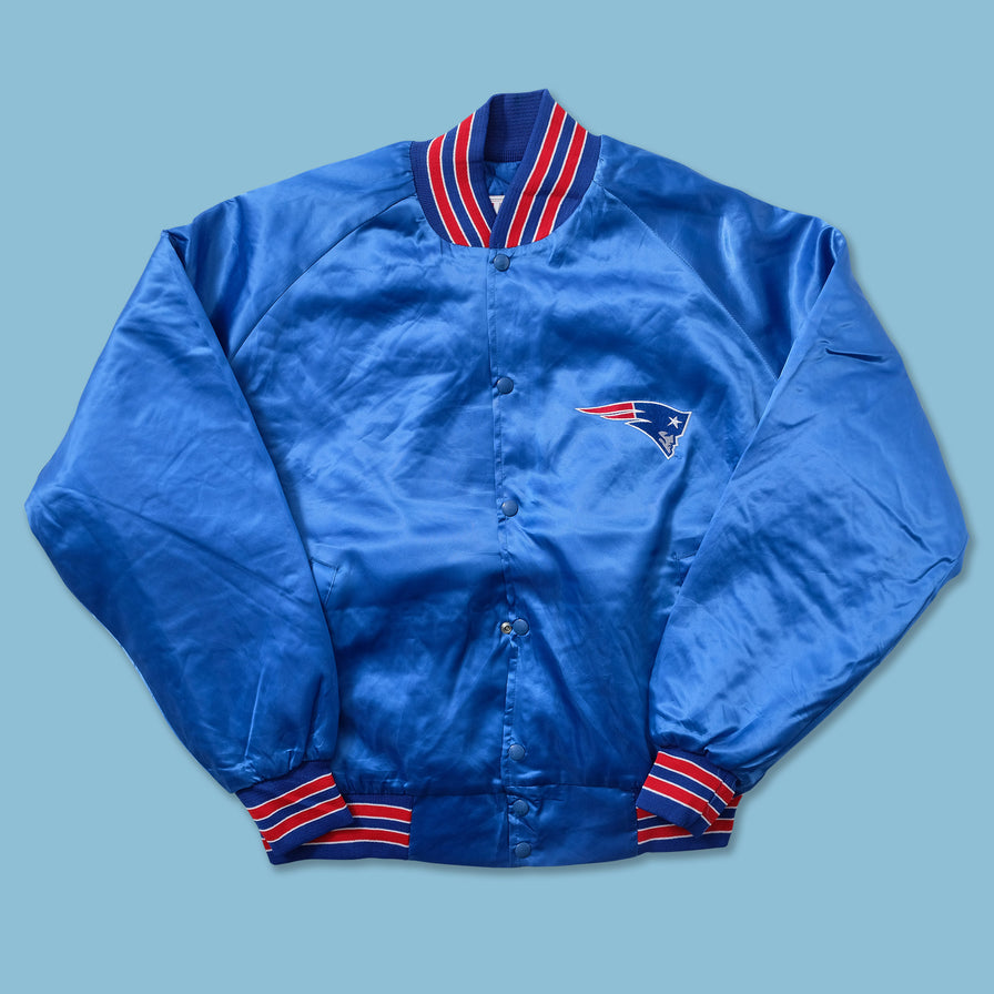 Vintage New England Patriots Satin Bomber Jacket Medium 