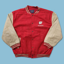 Vintage Wisconsin Badgers Wool Leather Varsity Jacket XXL 