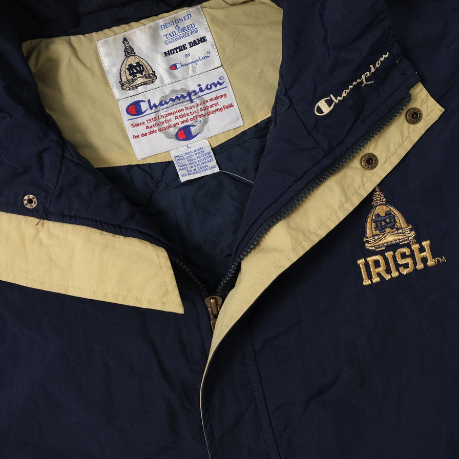 Vintage Champion Notre Dame Padded Jacket Large 