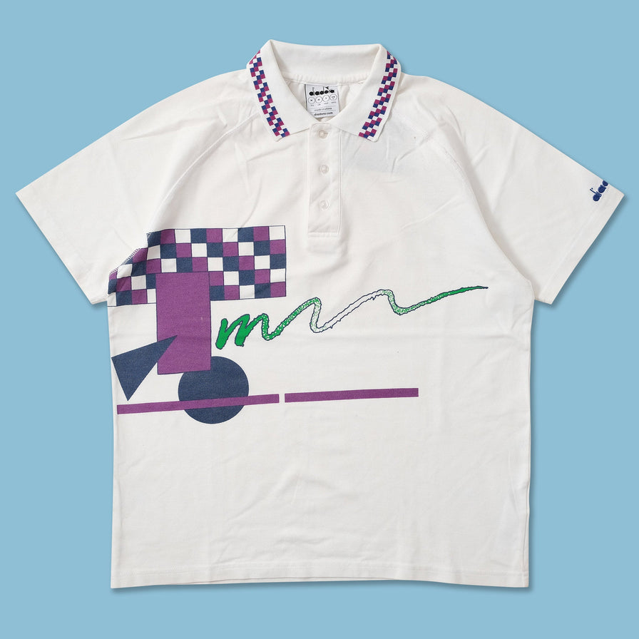 Women's Vintage diadora Tennis Polo Medium 
