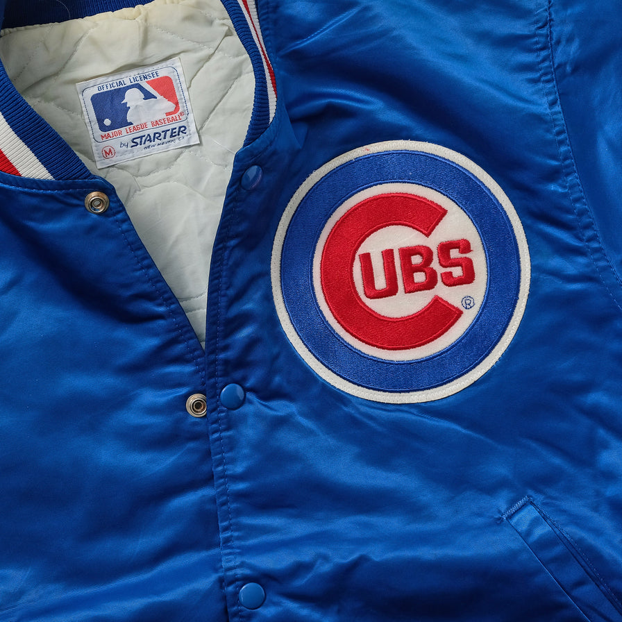 Vintage Starter Chicago Cubs Satin Bomber Jacket Small 