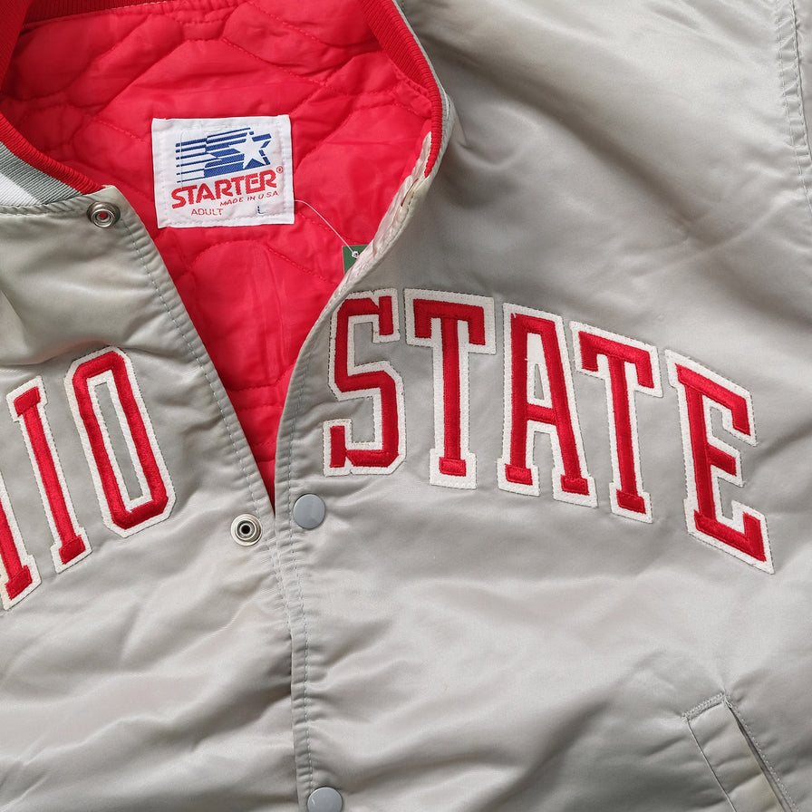 Vintage Starter Ohio State Satin Bomber Jacket Medium 