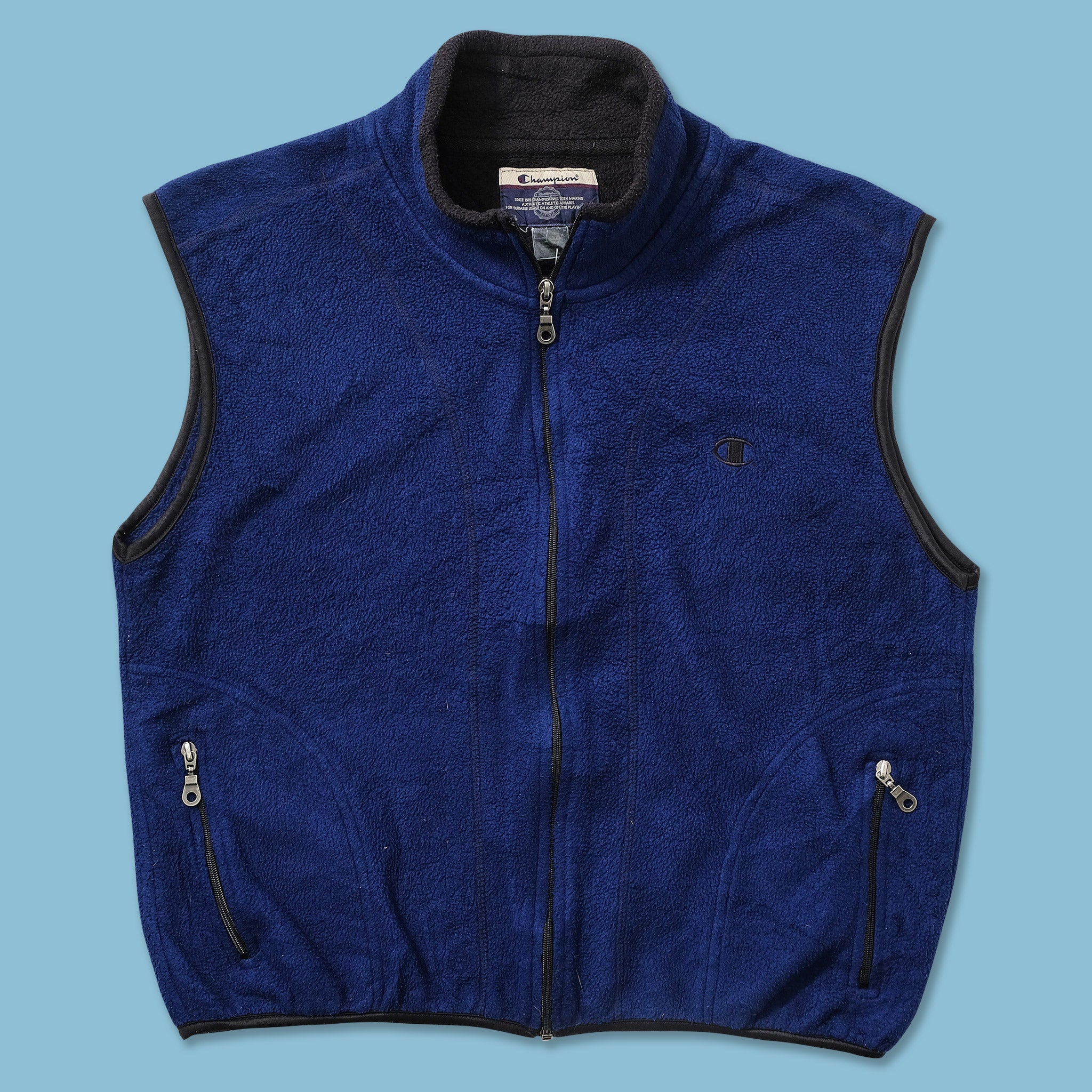 Vintage Champion Fleece Vest Medium Double Double Vintage