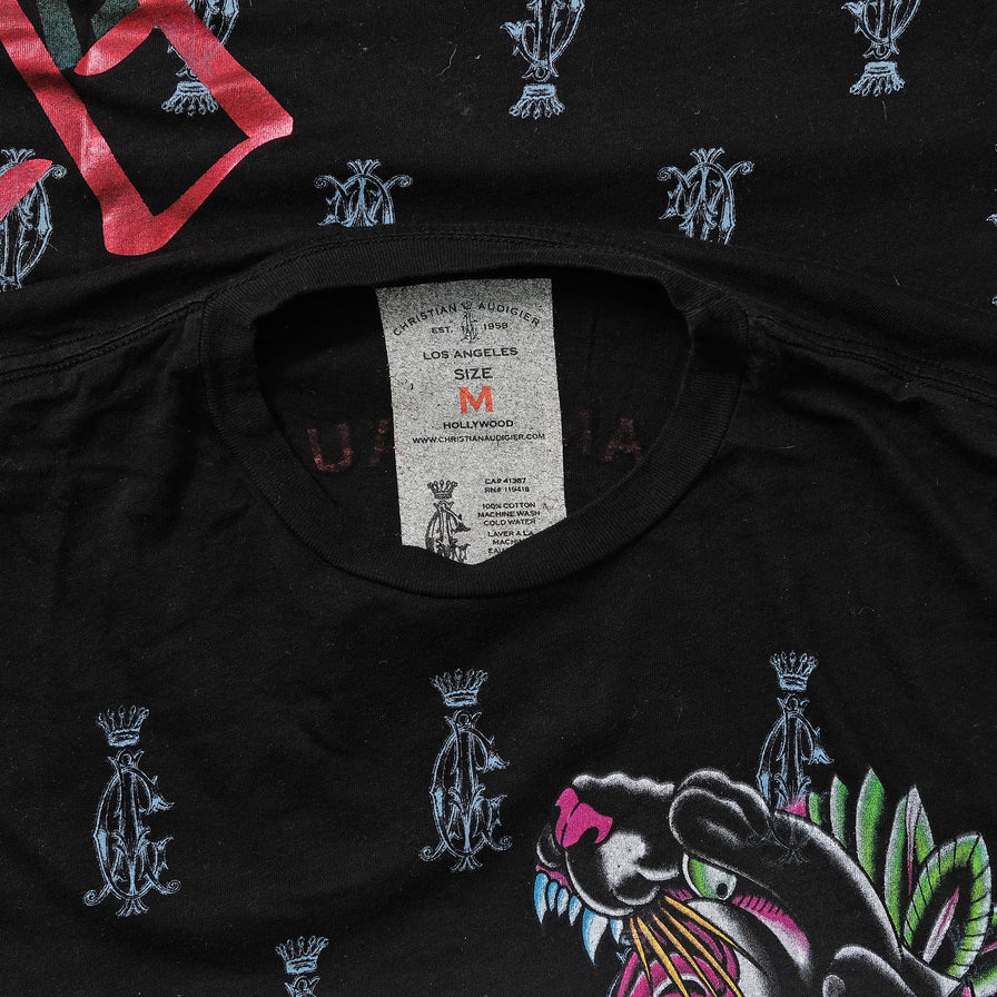 Y2K Christian Audigier T-Shirt Medium 
