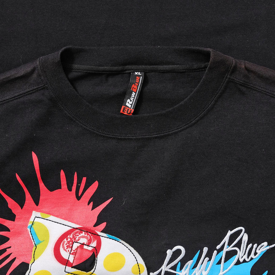 Y2K Raw Blue T-Shirt XLarge 