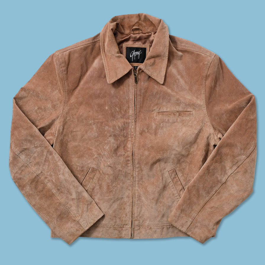 Y2K Velour Leather Jacket Medium 