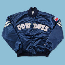 Vintage Starter Dallas Cowboys Satin Bomber Jacket Large 