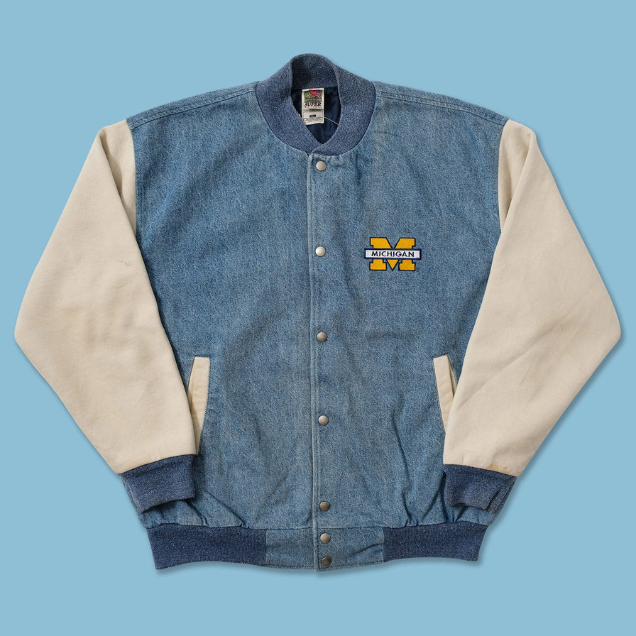 Vintage University of Michigan Denim Varsity Jacket XLarge 
