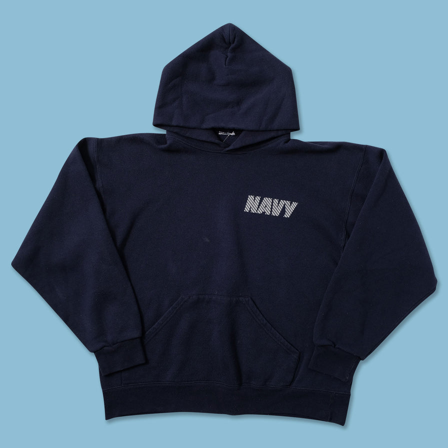 Vintage Russell Athletic Navy Hoody Medium - Double Double Vintage
