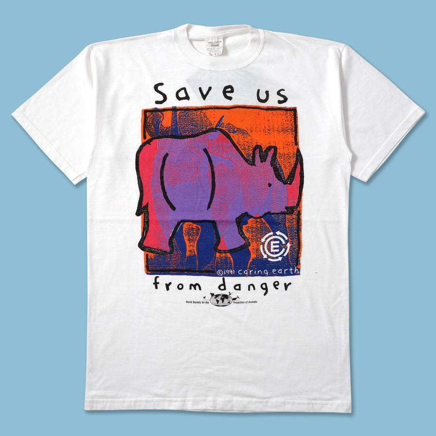 1991 Save Us From Danger T-Shirt Medium - Double Double Vintage