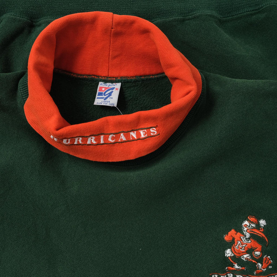 Vintage Miami Hurricanes Turtleneck Sweater Large 