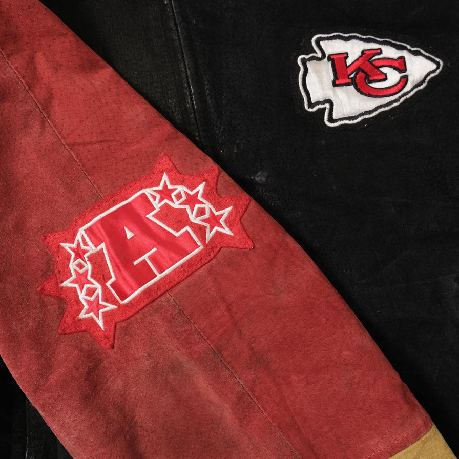 Vintage Kansas City Chiefs Suede Leather Jacket XLarge 