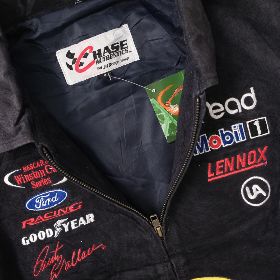 Vintage Women's Miller Lite Racing Leather Jacket Small 