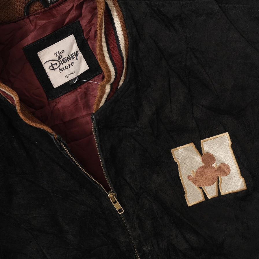 Vintage Mickey Mouse Suede Leather Jacket Large 