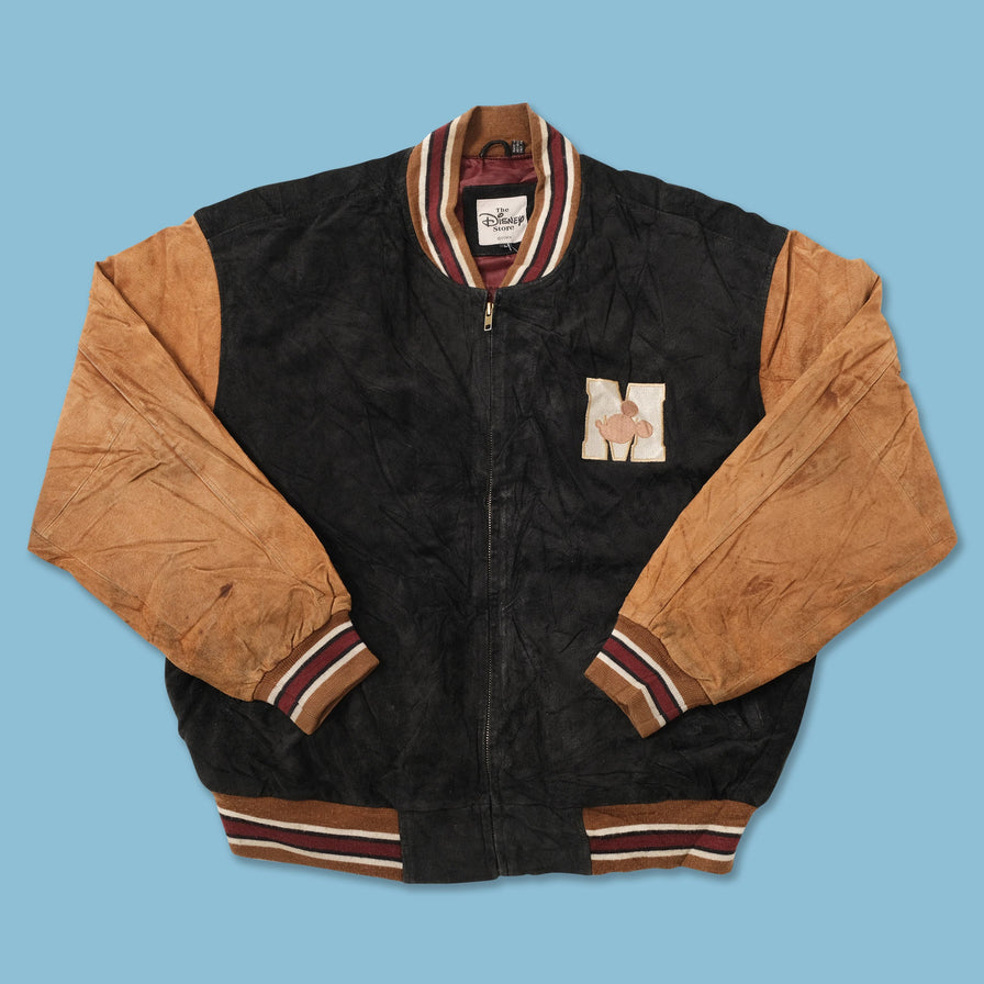Vintage Mickey Mouse Suede Leather Jacket Large 
