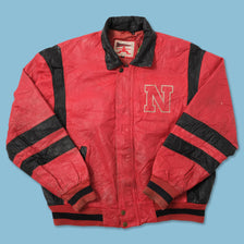 Vintage Nebraska Huskers Leather Jacket Large 