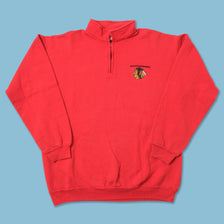 Vintage Chicago Blackhawks Q-Zip Sweater Large 