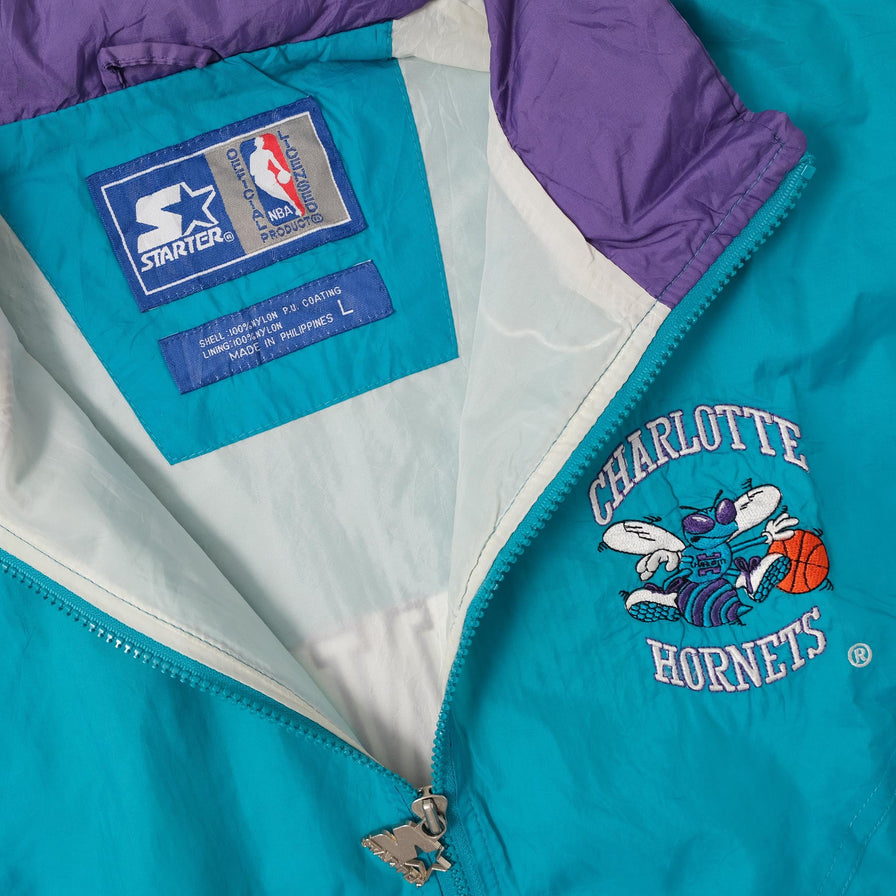 Vintage Starter Charlotte Hornets Track Jacket Large 