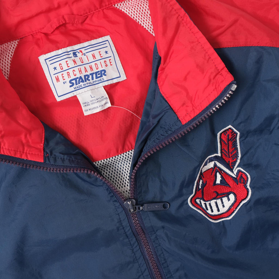 Vintage Starter Cleveland Indians Track Jacket Large 