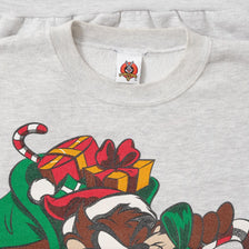 Vintage Taz Looney Tunes Christmas Sweater XLarge 