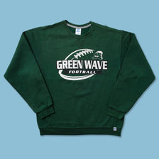 Russell Athletic Green Waves Football Sweater Large 