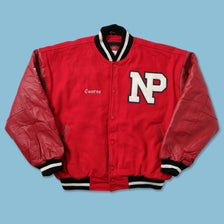 Vintage Leather Varsity Jacket XXL 