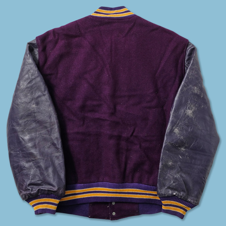 Vintage Leather Varsity Jacket Medium 
