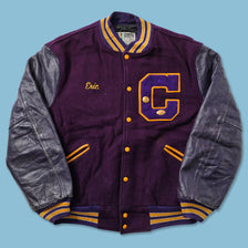 Vintage Leather Varsity Jacket Medium 