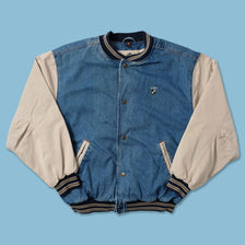 Vintage Denim Varsity Jacket XLarge - Double Double Vintage