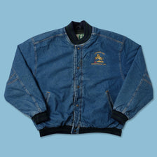 Vintage Lionheart Industries Denim Varsity Jacket XLarge - Double Double Vintage