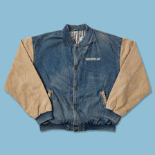 Vintage Caterpillar Denim Varsity Jacket XLarge - Double Double Vintage