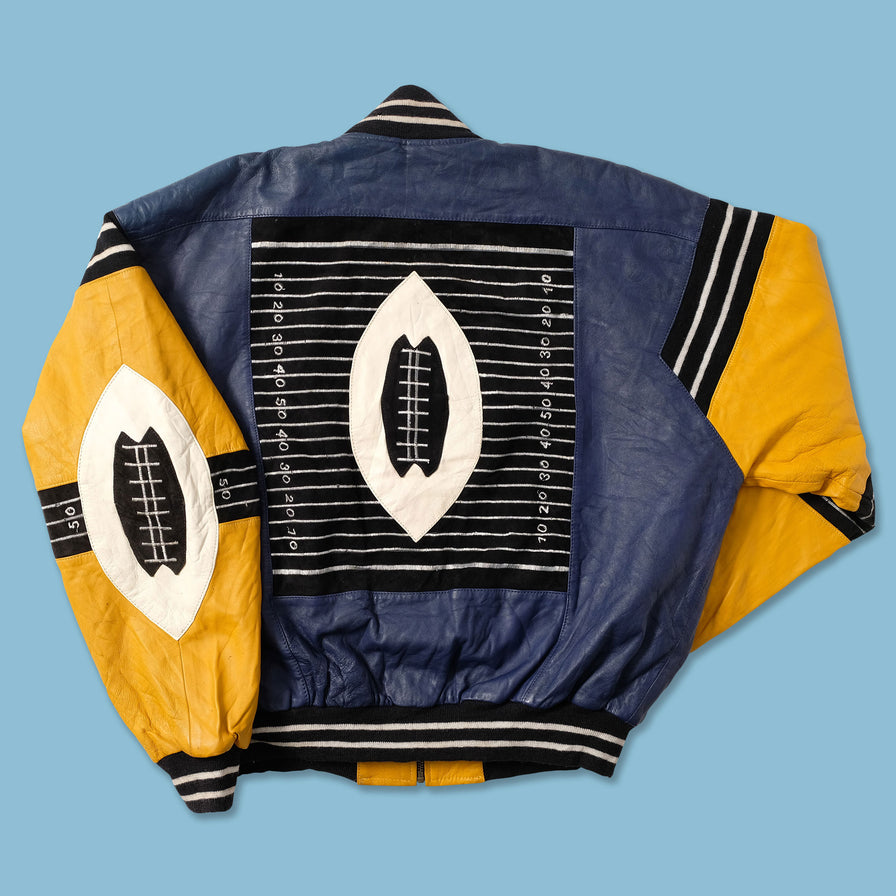 Vintage American Football Leather Varsity Jacket Large - Double Double Vintage
