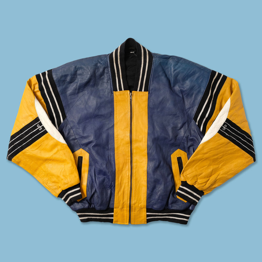 Vintage American Football Leather Varsity Jacket Large - Double Double Vintage