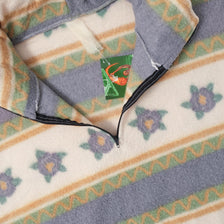 Vintage Patterned Q-Zip Fleece Large 