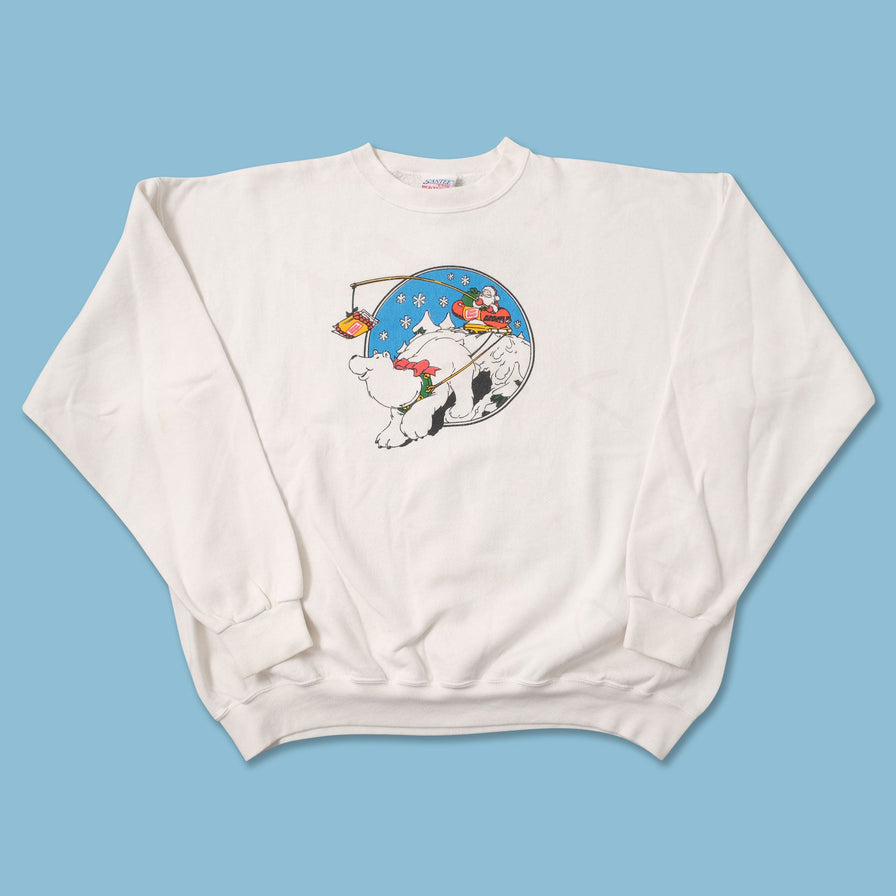 Vintage Santa Claus Sweater XLarge 