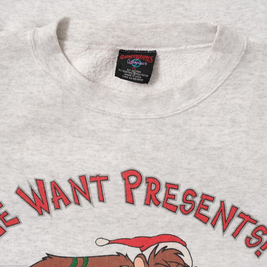 Vintage Looney Tunes Christmas Sweater XLarge 