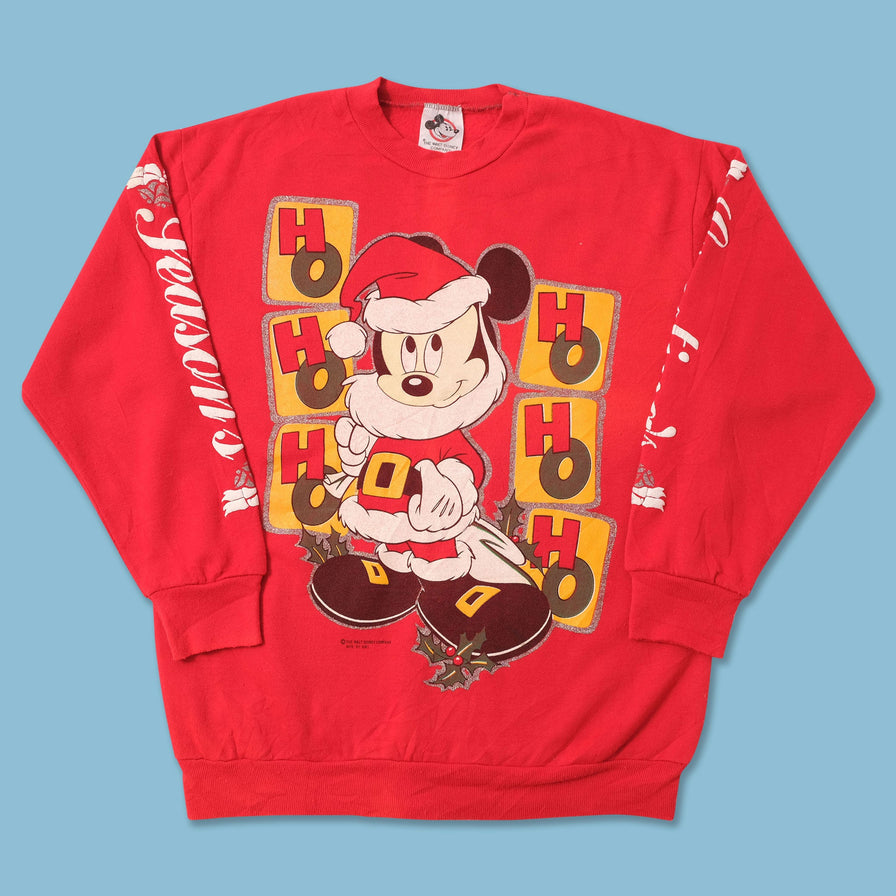 Vintage Mickey Mouse Christmas Sweater Medium 