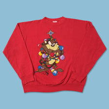 Vintage Looney Tunes Christmas Sweater Large 