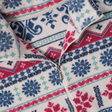 Vintage Patterned Fleece Jacket Medium 