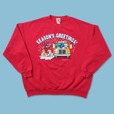 Vintage Season's Greetings Sweater XLarge 