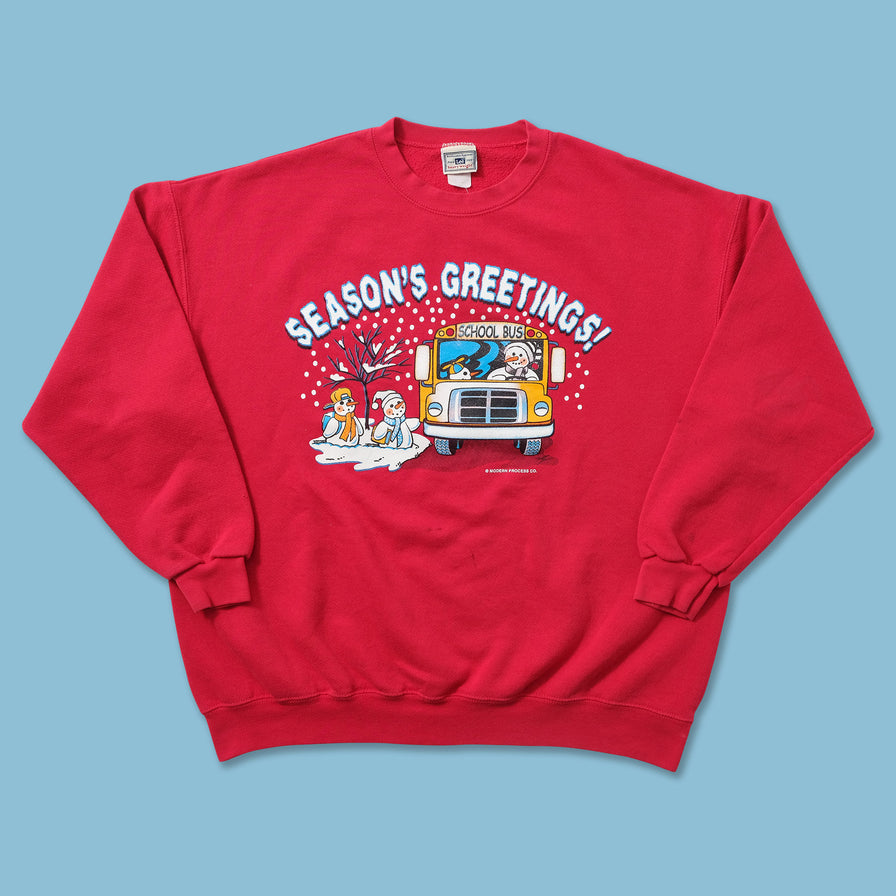 Vintage Season's Greetings Sweater XLarge 