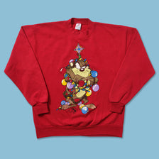 Vintage Taz Christmas Sweater Medium 