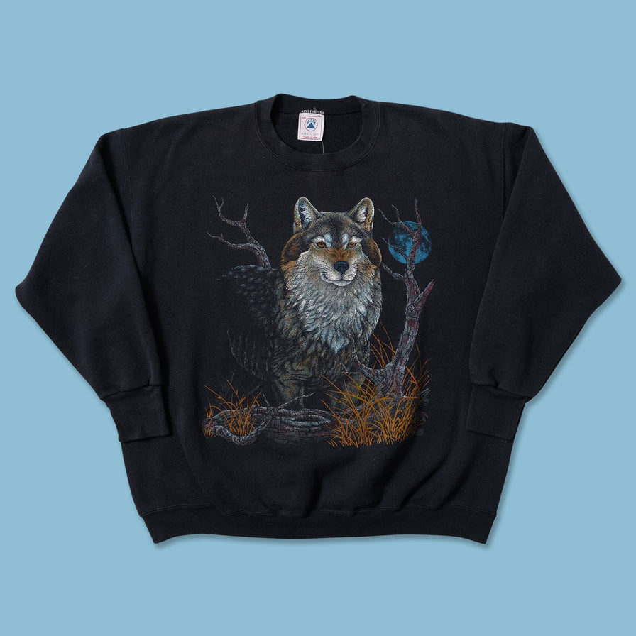 Vintage Wolf Sweater XLarge - Double Double Vintage