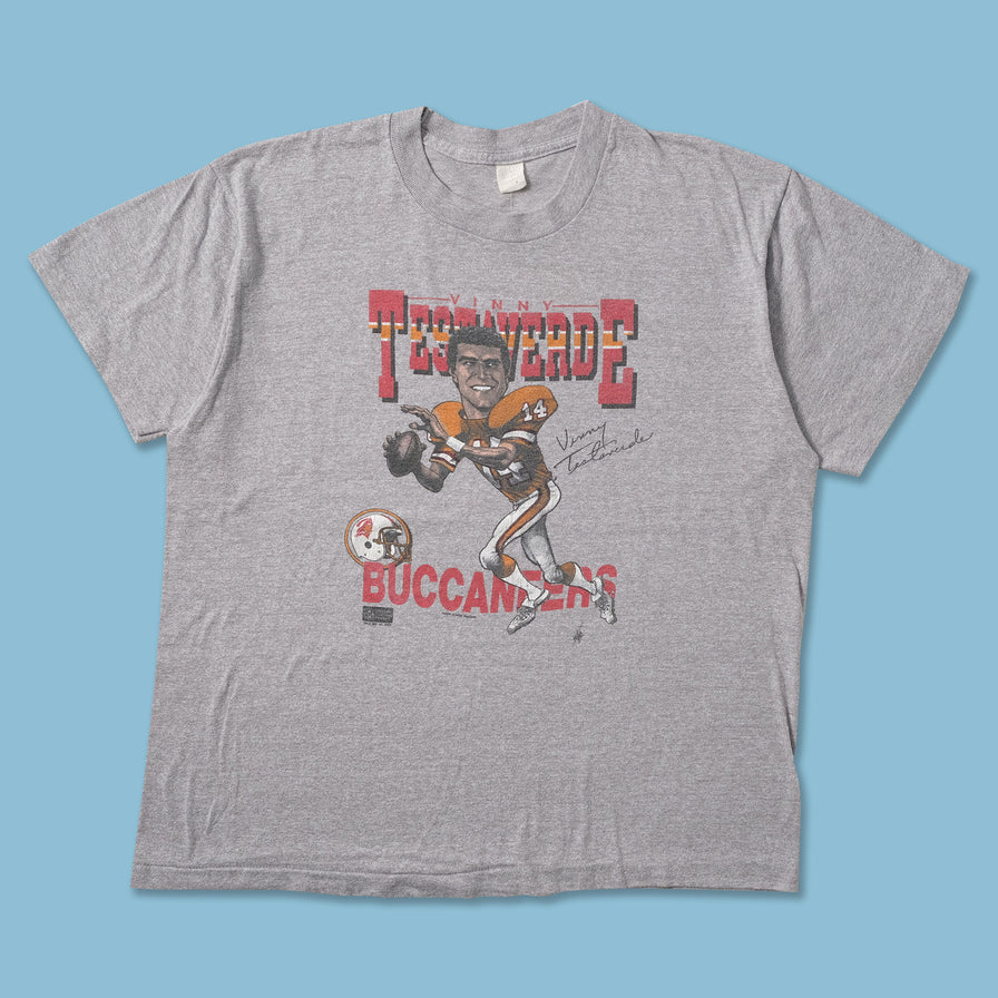 1987 Vinny Testaverde Buccaneers T-Shirt Medium - Double Double Vintage