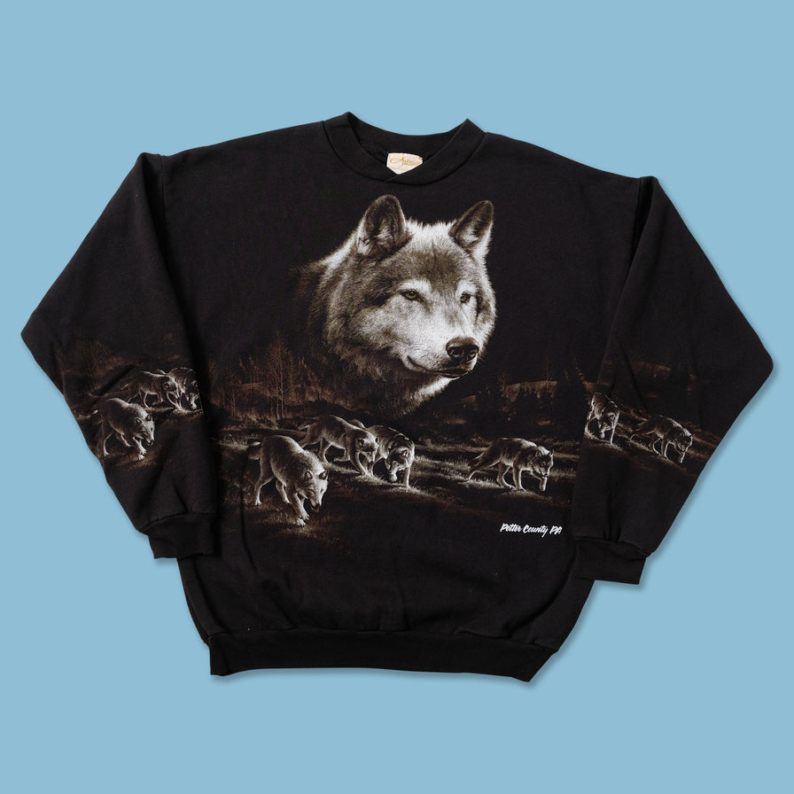 Vintage Wolves Sweater Medium - Double Double Vintage