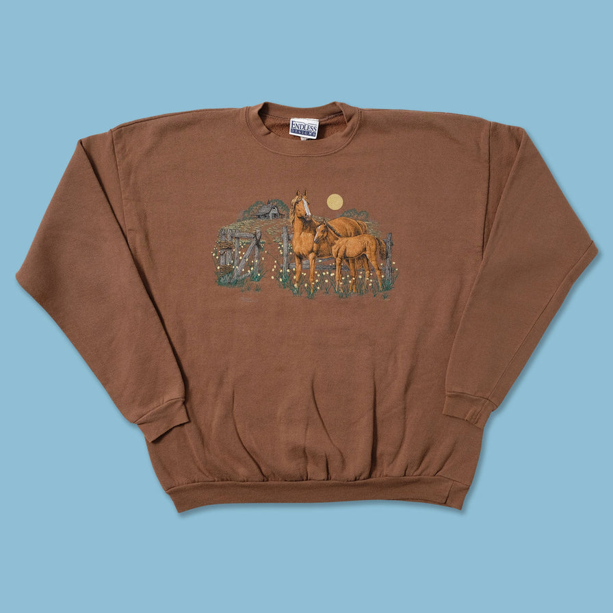 Vintage Horses Sweater Large - Double Double Vintage